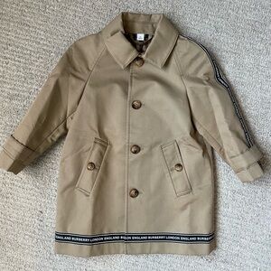 Burberry Bradley Tench Coat with Logo Tape Trim Honey Beige 2Y